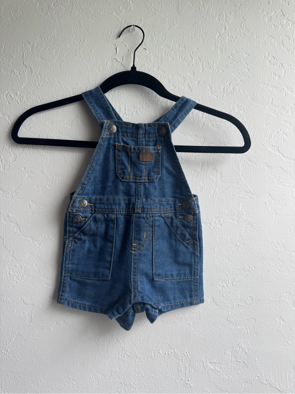 Lee Kids Denim Shortalls in Medium Blue